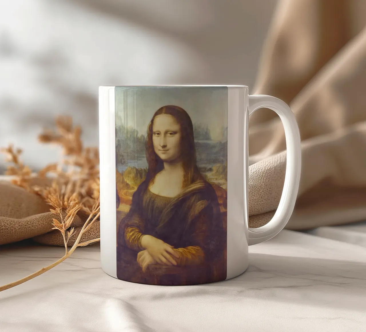 Mona Lisa by Leonardo da Vinci tazza in ceramica da Art History
