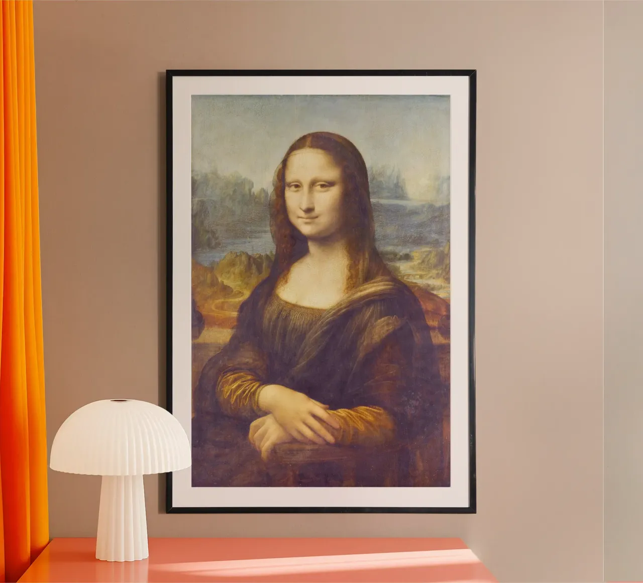 Mona Lisa by Leonardo da Vinci poster con telaio in legno da Art History