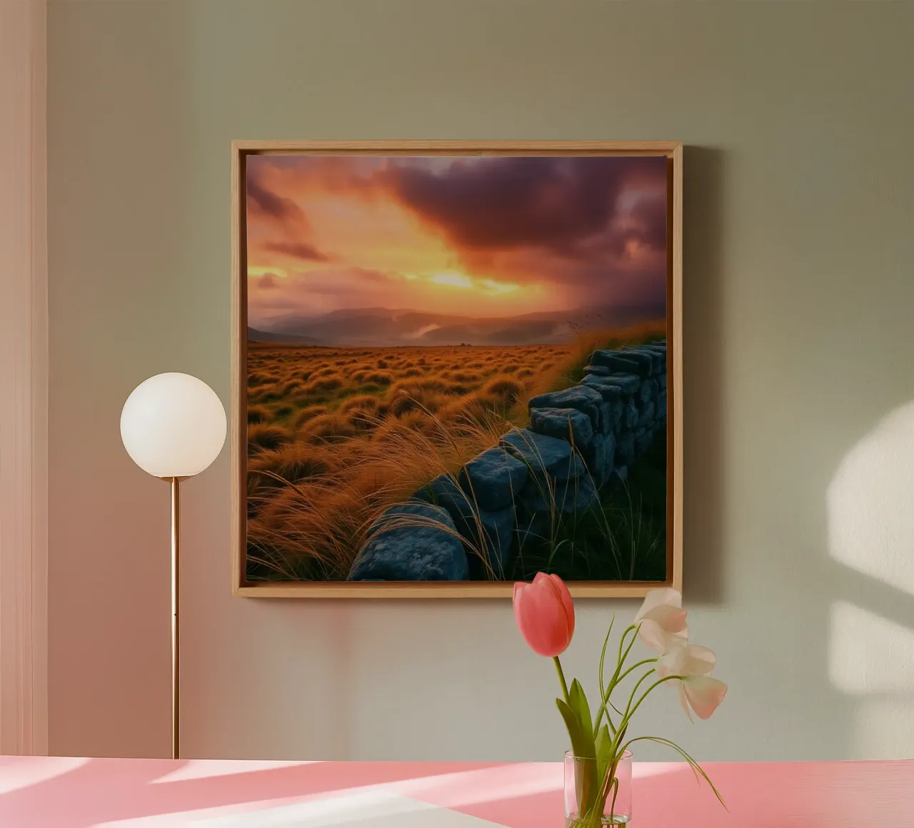 Etherisch landschap canvas met Baklijst van PhotoVibe Decor