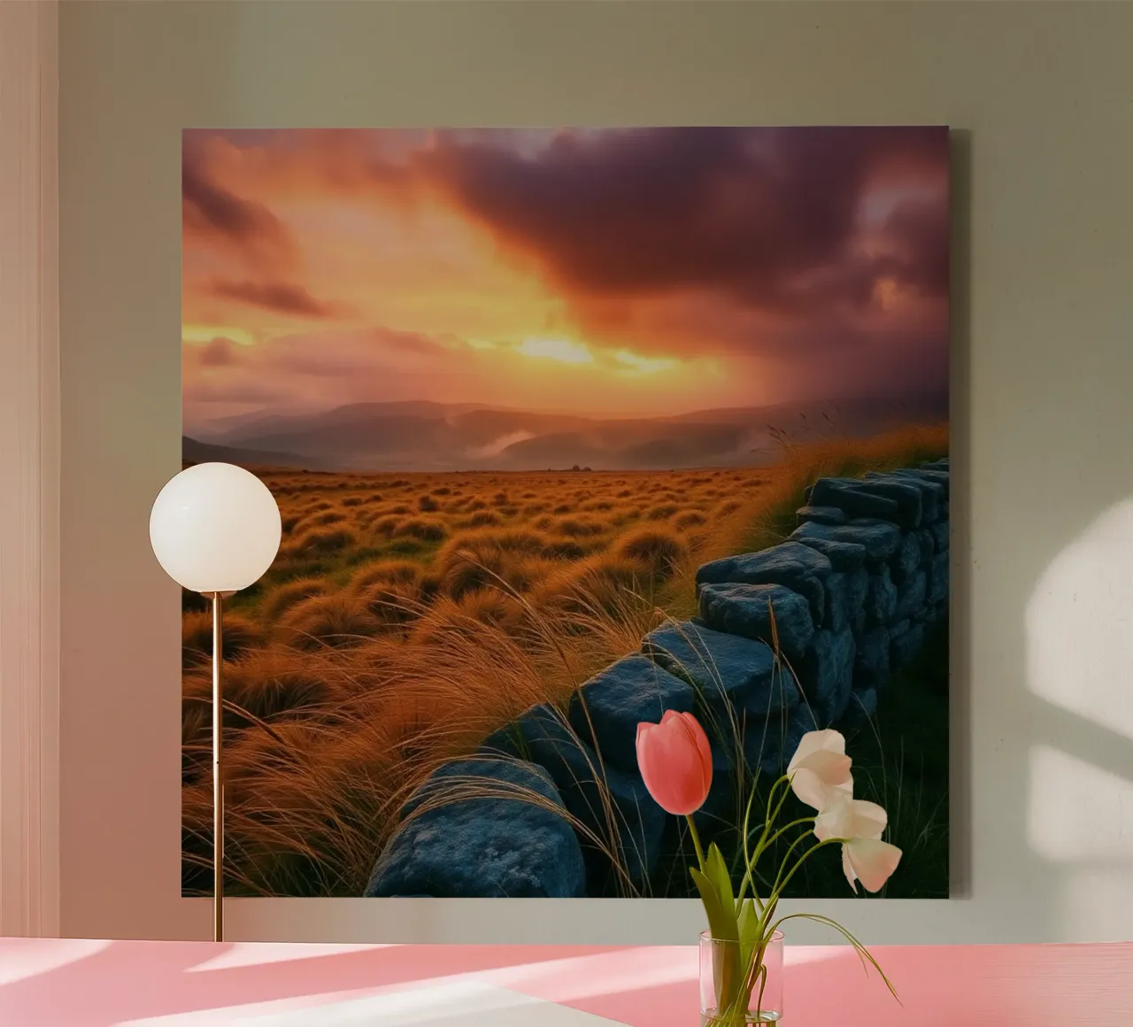 Etherisch landschap canvas met Baklijst van PhotoVibe Decor