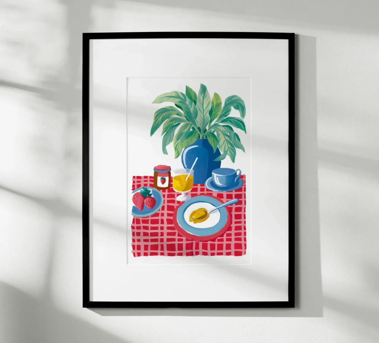 Red Checkered Calm hahnemühle by Aurora Muse