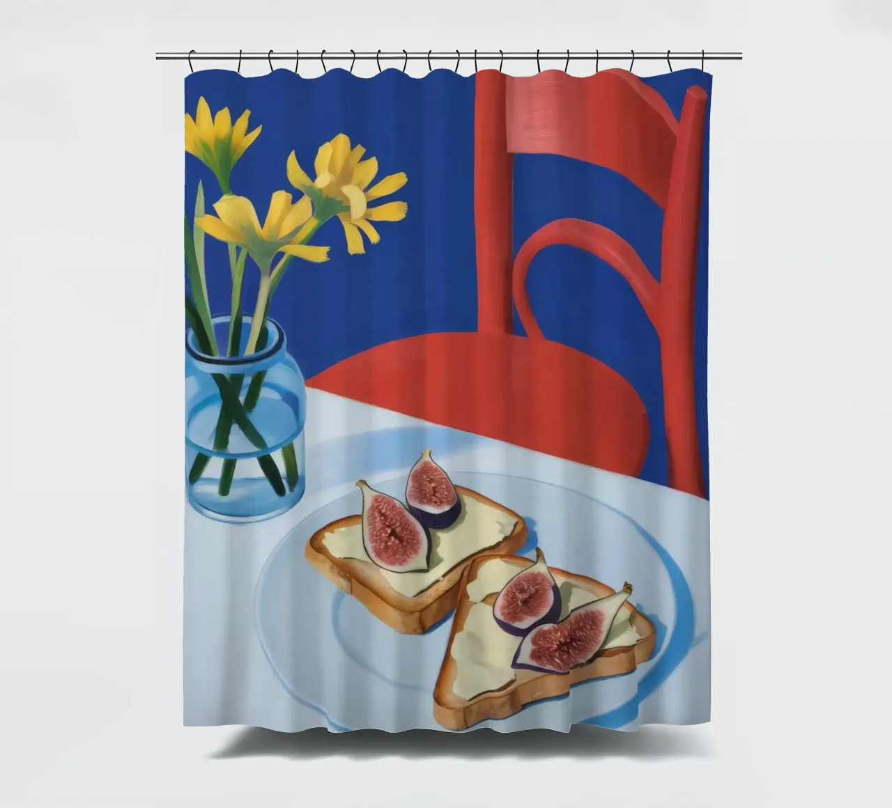 Feigen Toast Blüte Duschvorhang von Aurora Muse