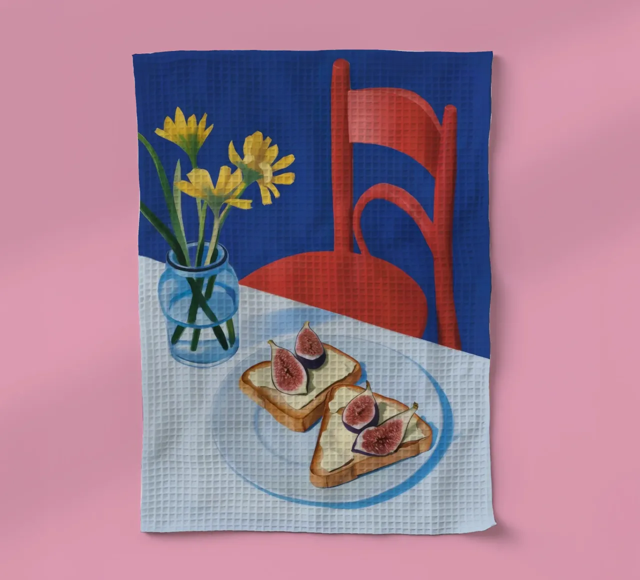 Fiore di fico tostato canovaccio da cucina da Aurora Muse