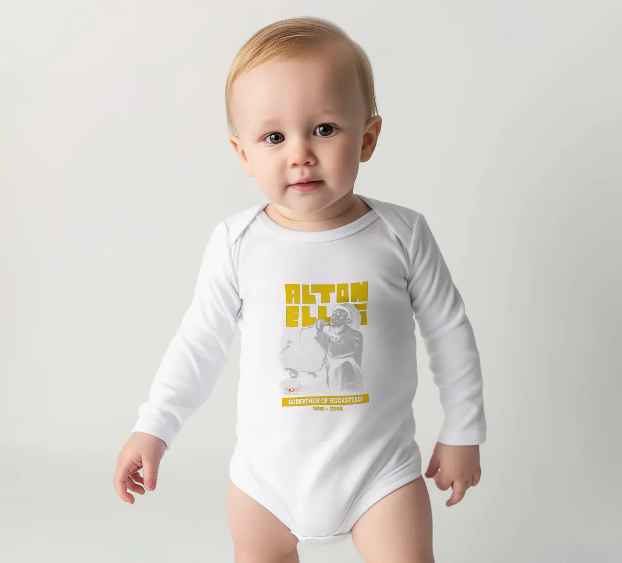 Alton Nehemiah Ellis long-sleeve baby romper by heatherparza