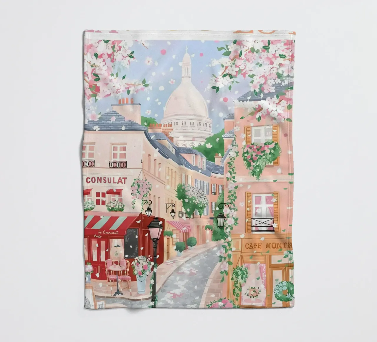 Paris Print, La Vie Est Belle, Franse Reistip Print fleecedeken van Gaia