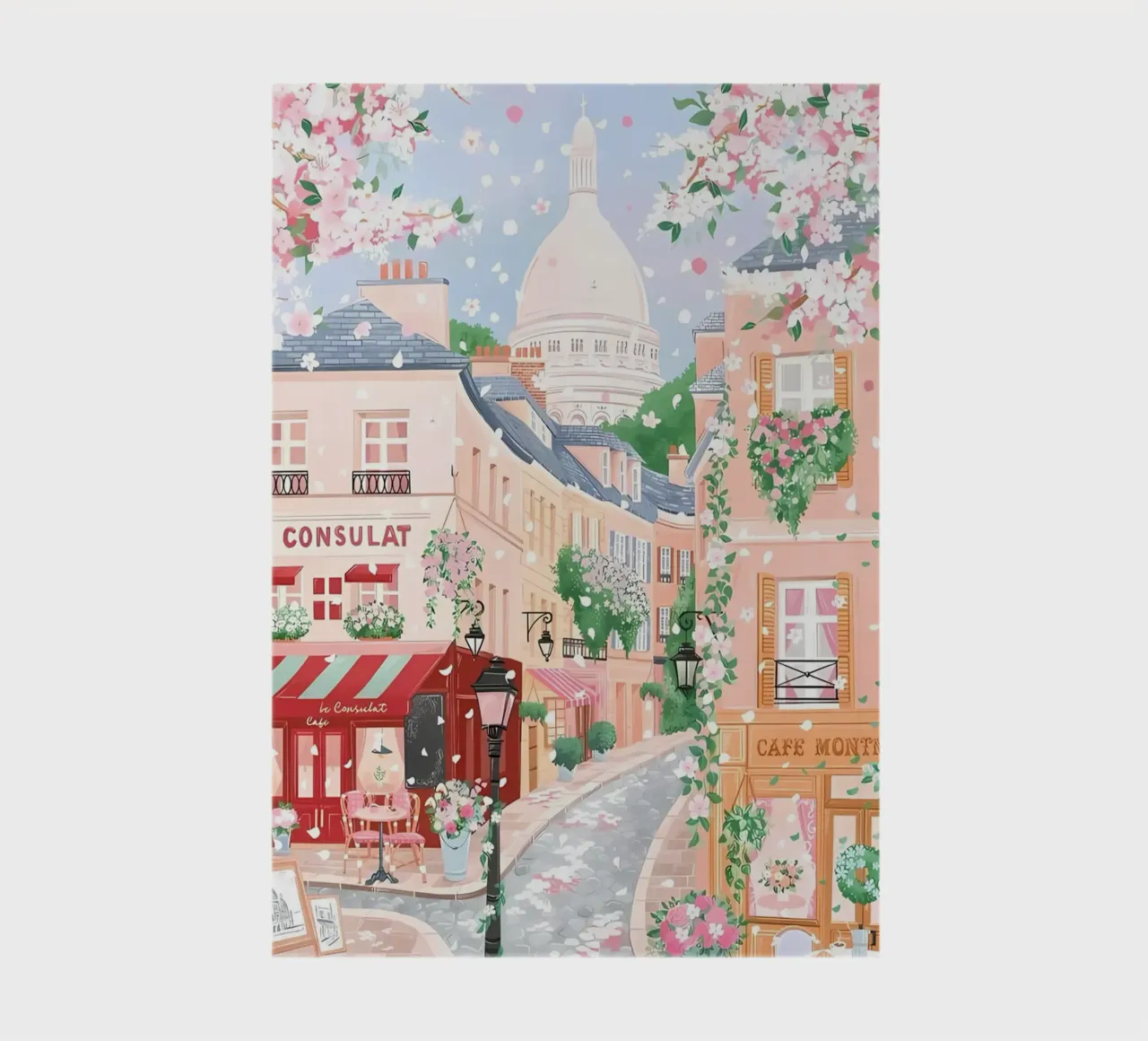 Paris Print, La Vie Est Belle, French Travel Print notebook by Gaia