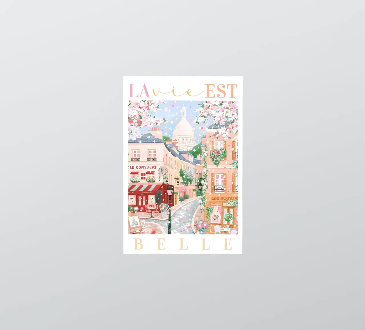 Paris Druck, La Vie Est Belle, Französische Reise Druck Sticker von Gaia