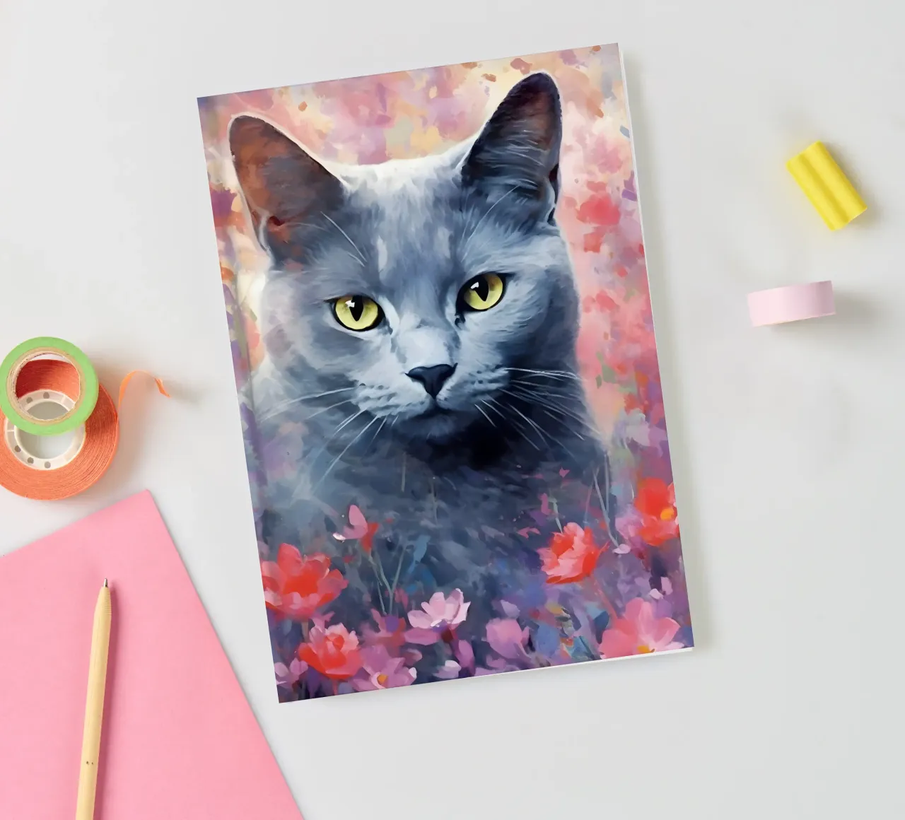 Russisch Blau Katze notebook by WILD ART