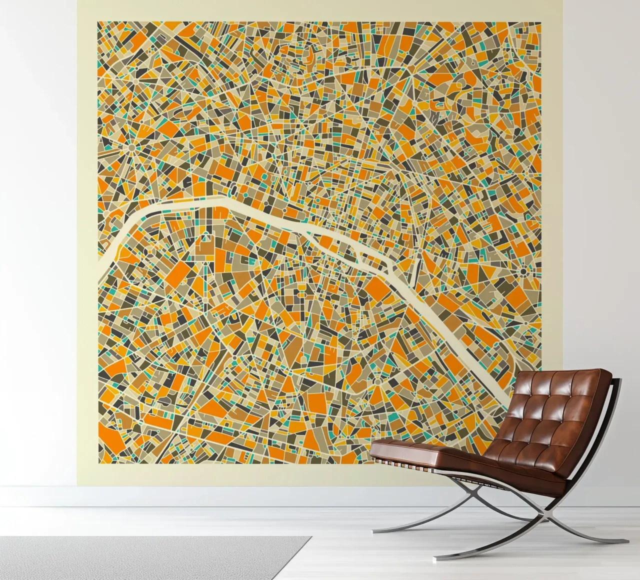 Paris Map fotobehang van Jazzberry Blue