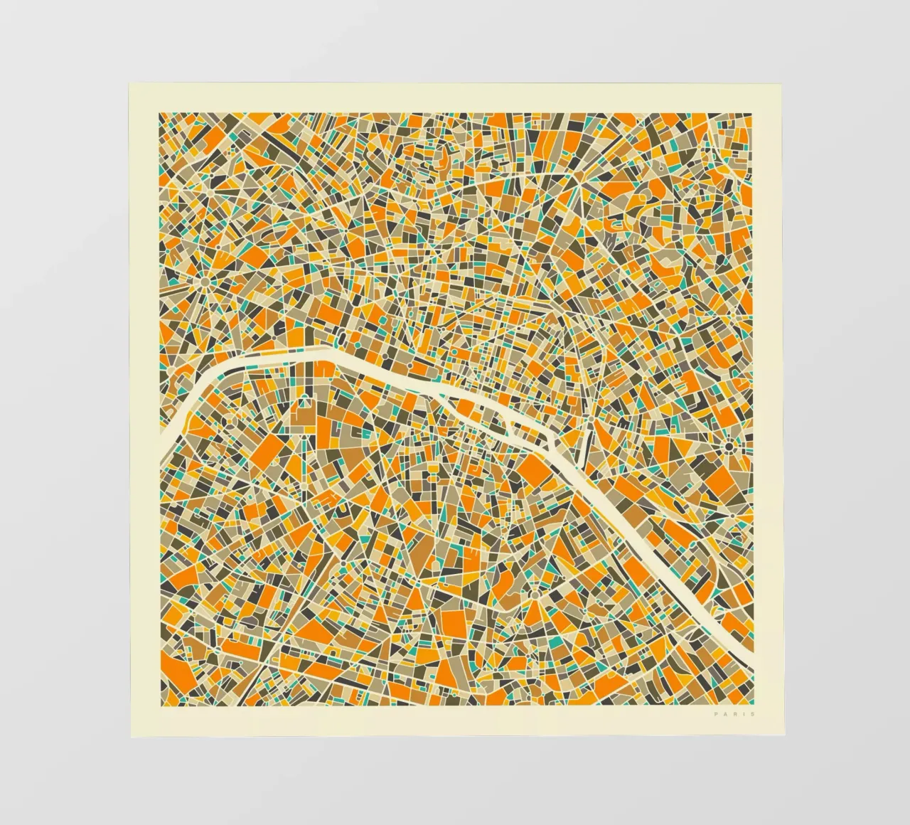 Paris Map fotobehang van Jazzberry Blue