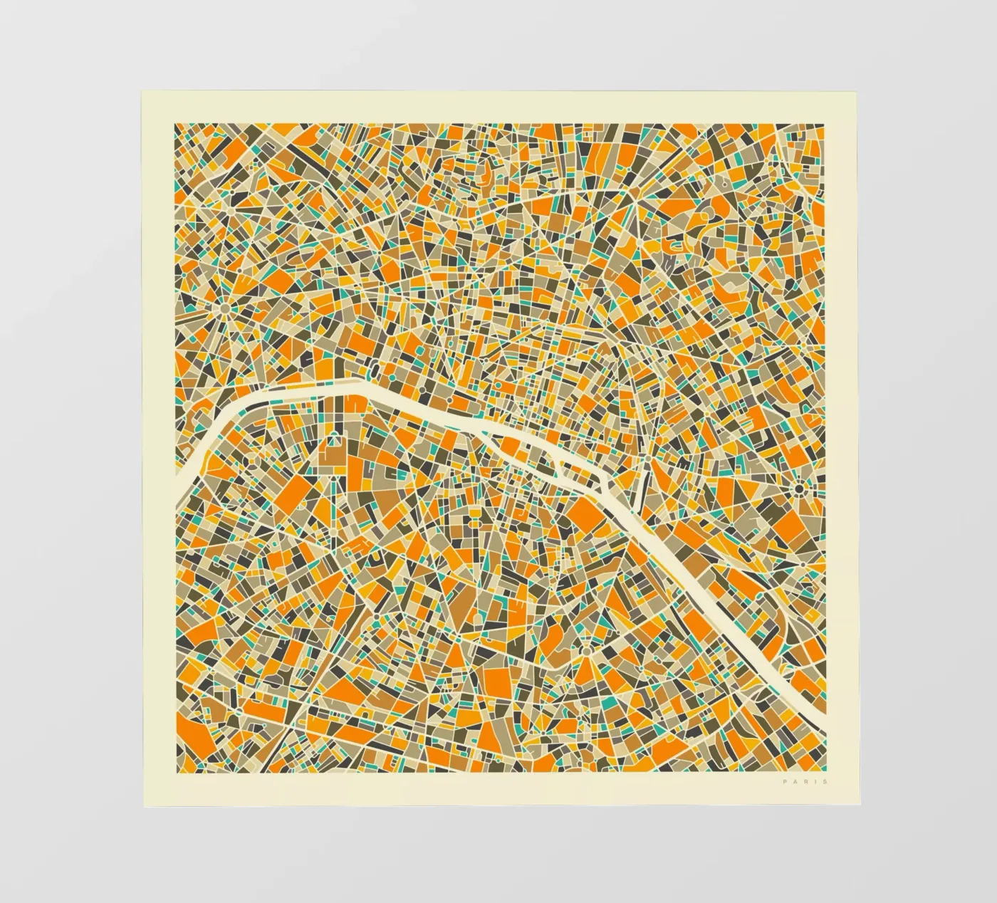 Paris Map fotobehang van Jazzberry Blue