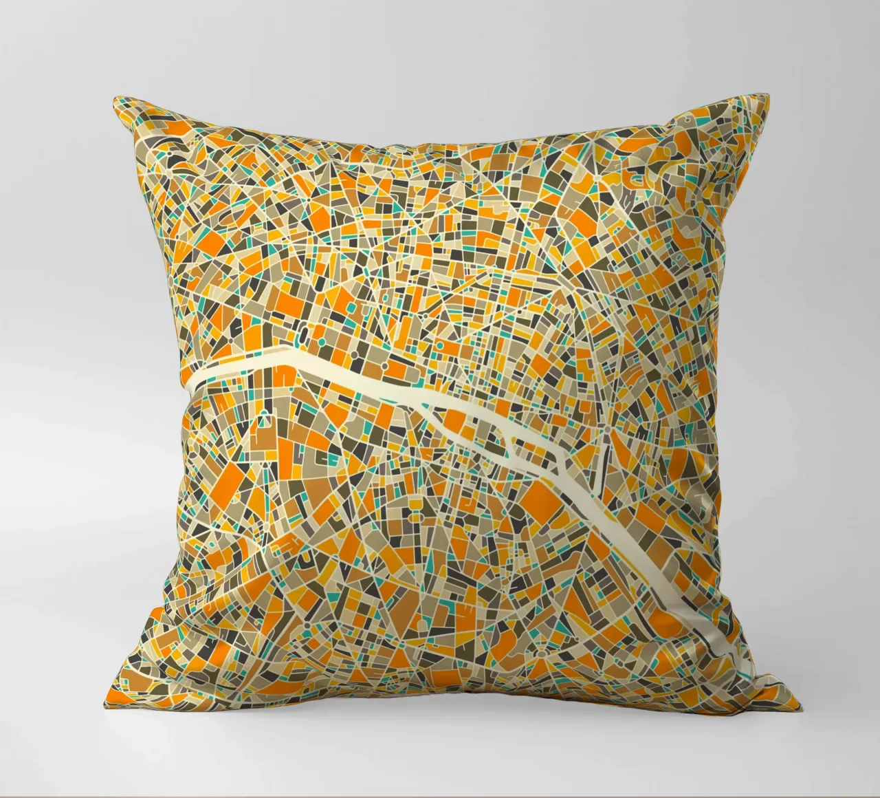 Mappa di Parigi cuscino da Jazzberry Blue