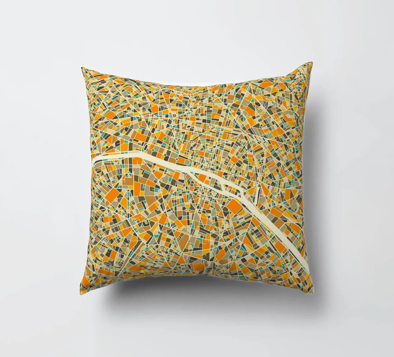 Mappa di Parigi cuscino da Jazzberry Blue