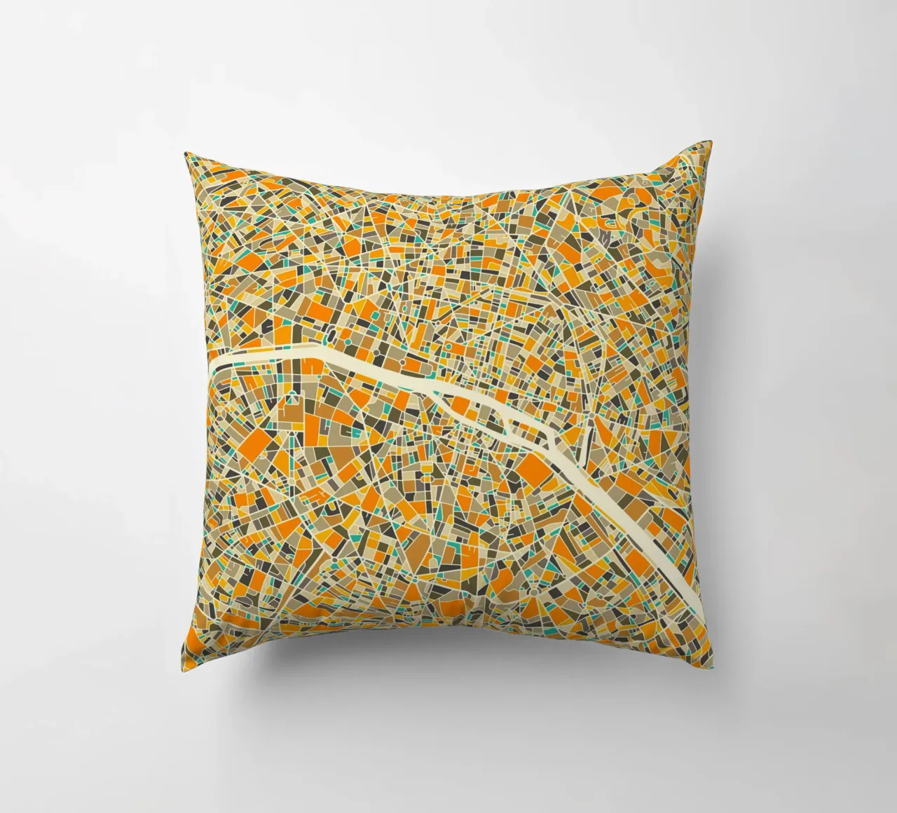 Mappa di Parigi cuscino da Jazzberry Blue