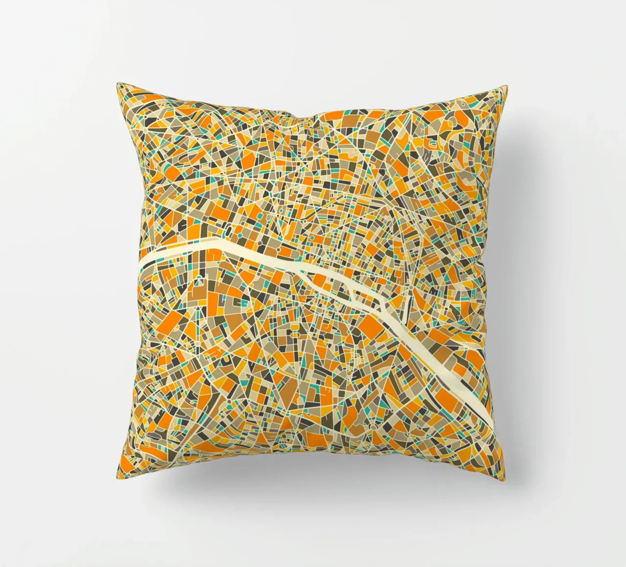Mappa di Parigi cuscino da Jazzberry Blue