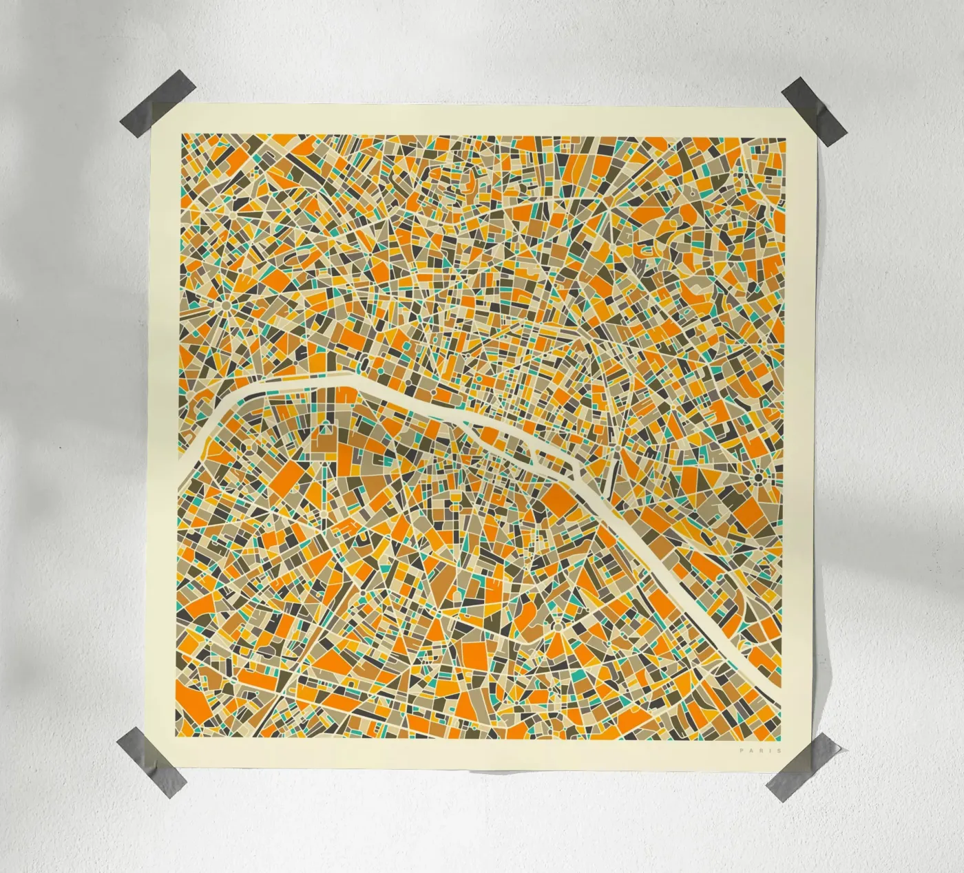 Parijs Kaart poster van Jazzberry Blue
