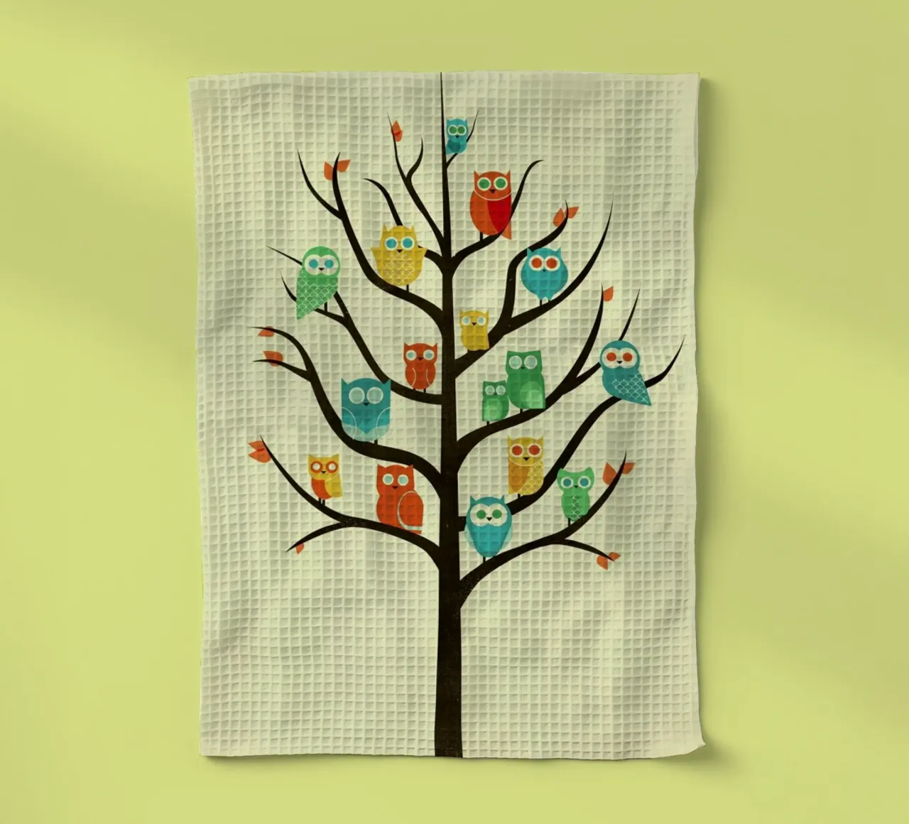 Owl Welcome tea towel by Jay Fleck