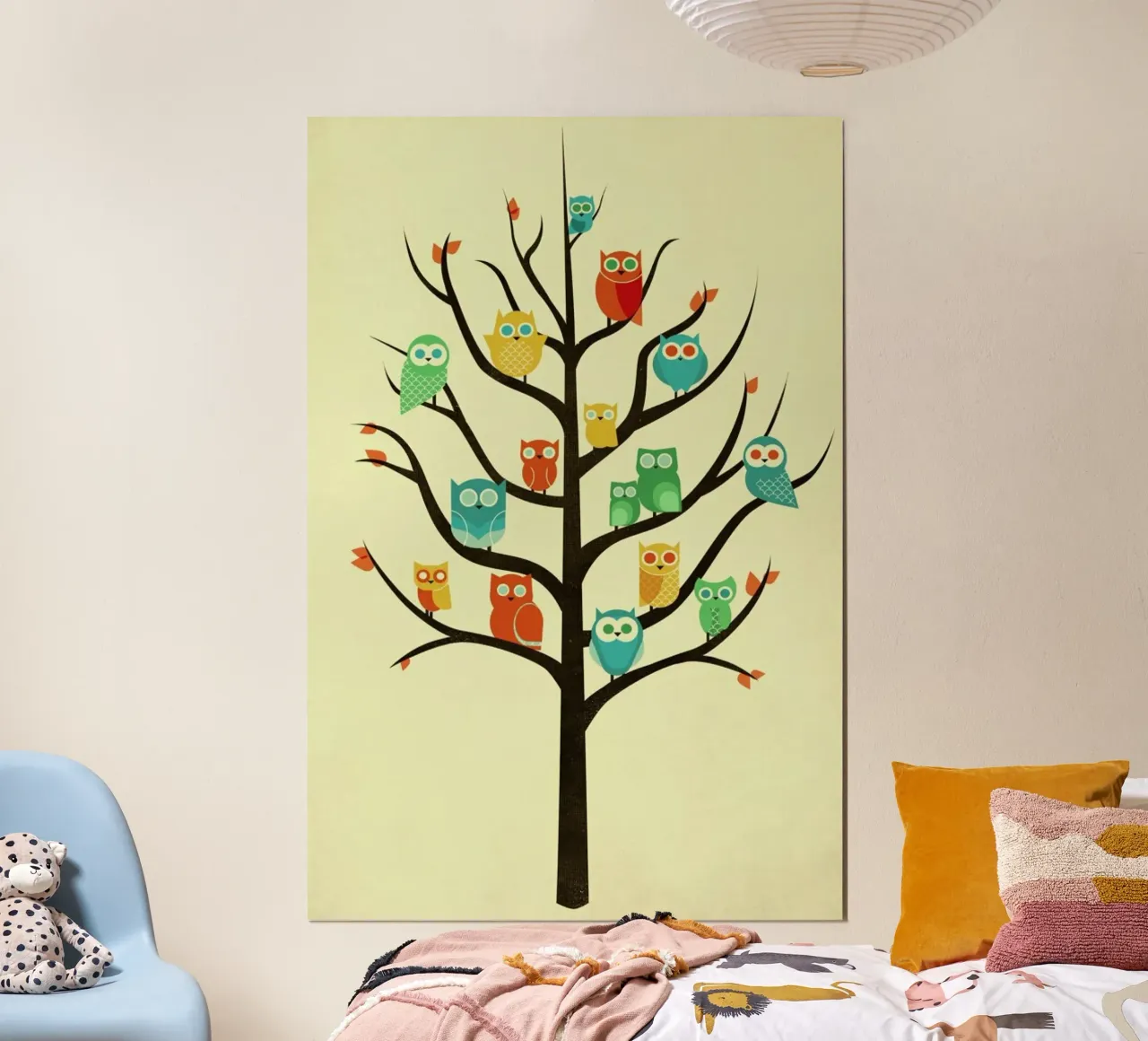 Owl Welcome poster con telaio in plastica da Jay Fleck