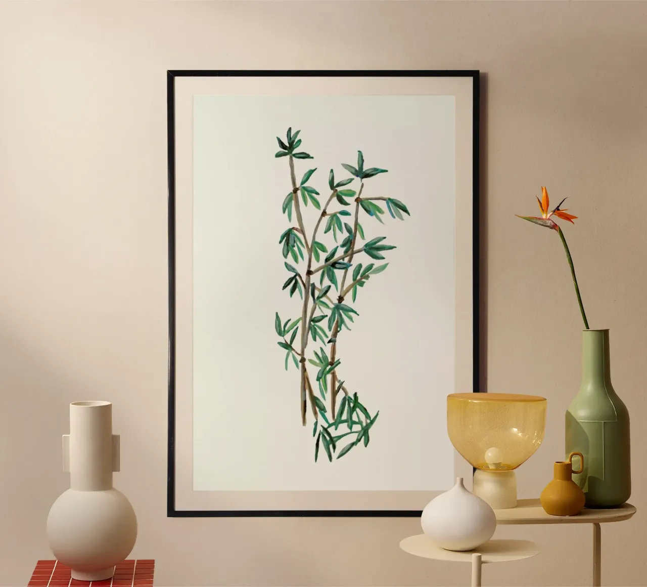 Bamboo Green poster con telaio in plastica da Femke Zwaan