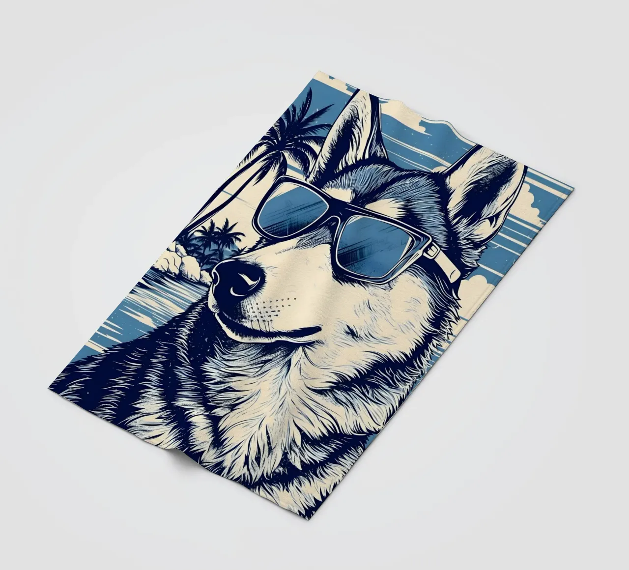 Husky mit Sonnenbrille coperta in pile da WILD ART