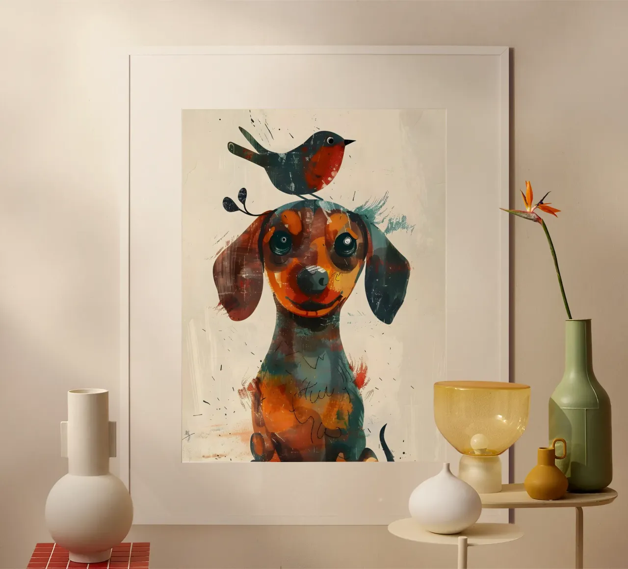 Dackel mit Vogel poster da WILD ART