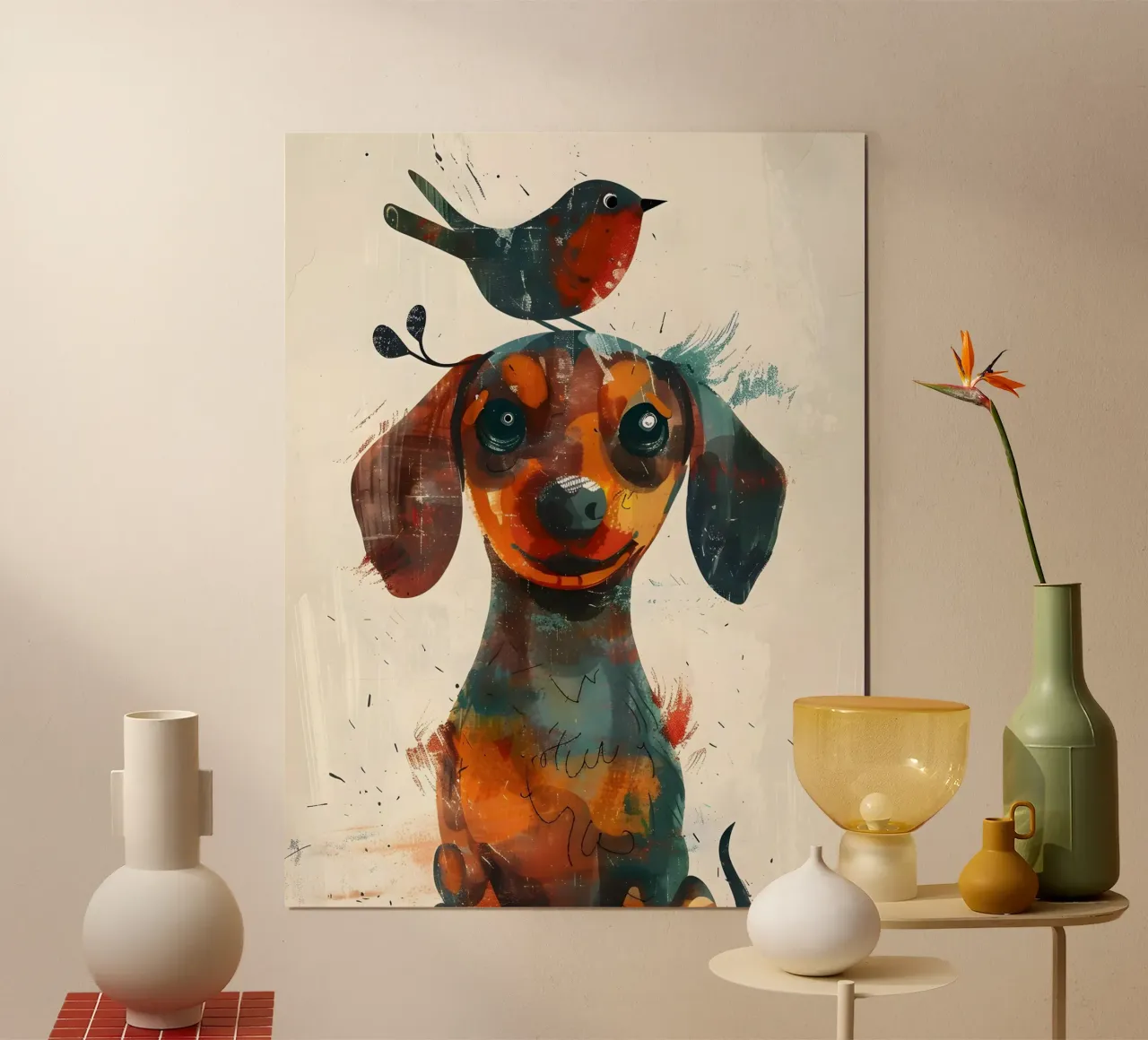 Dackel mit Vogel poster da WILD ART