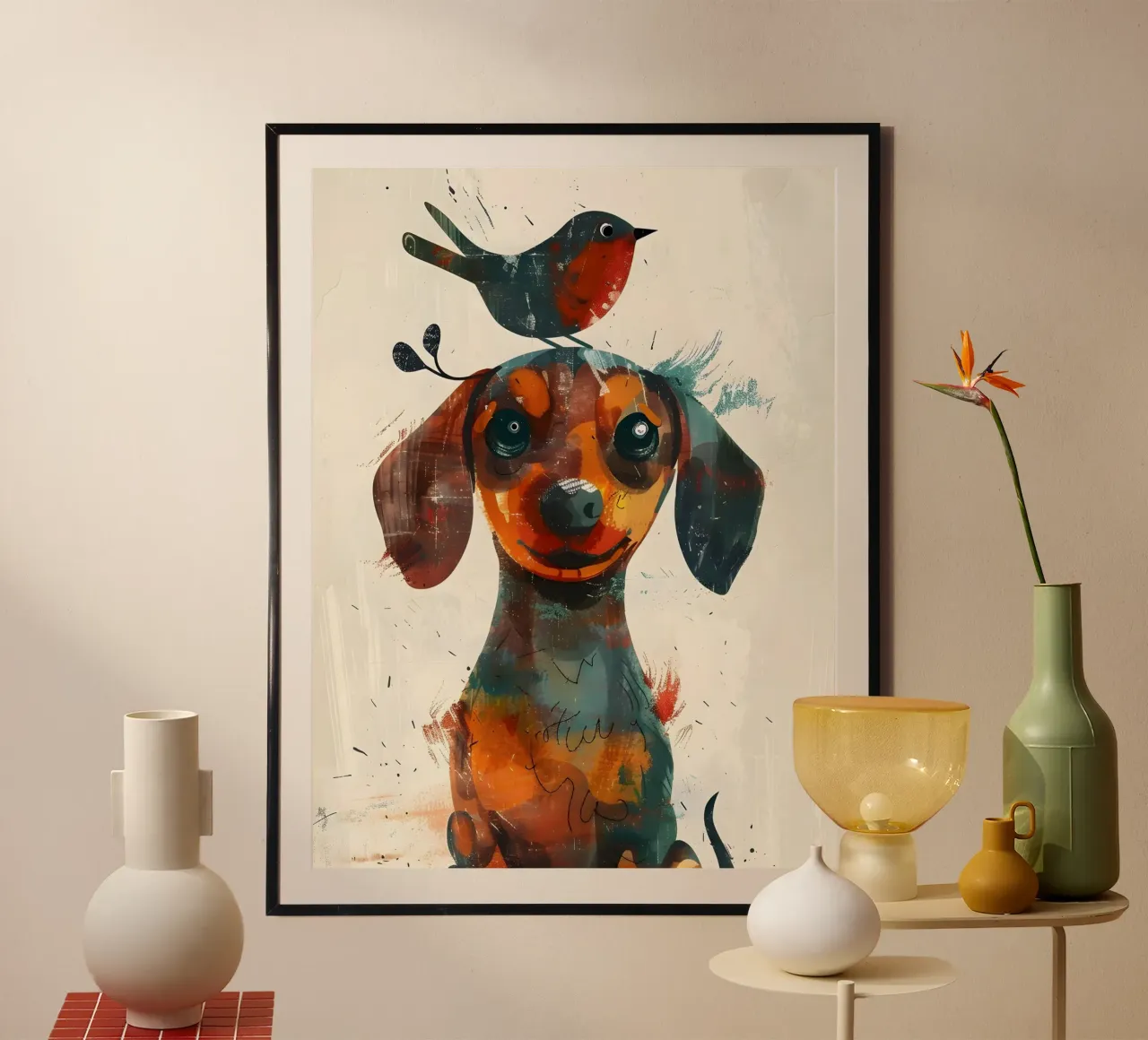 Dackel mit Vogel poster da WILD ART
