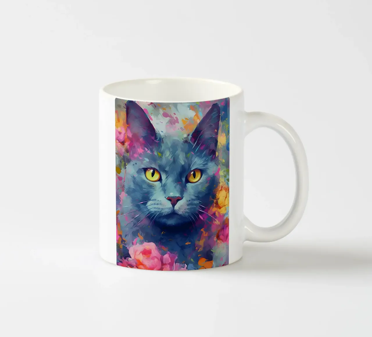 Russisch Blau Katze ceramic mug by WILD ART