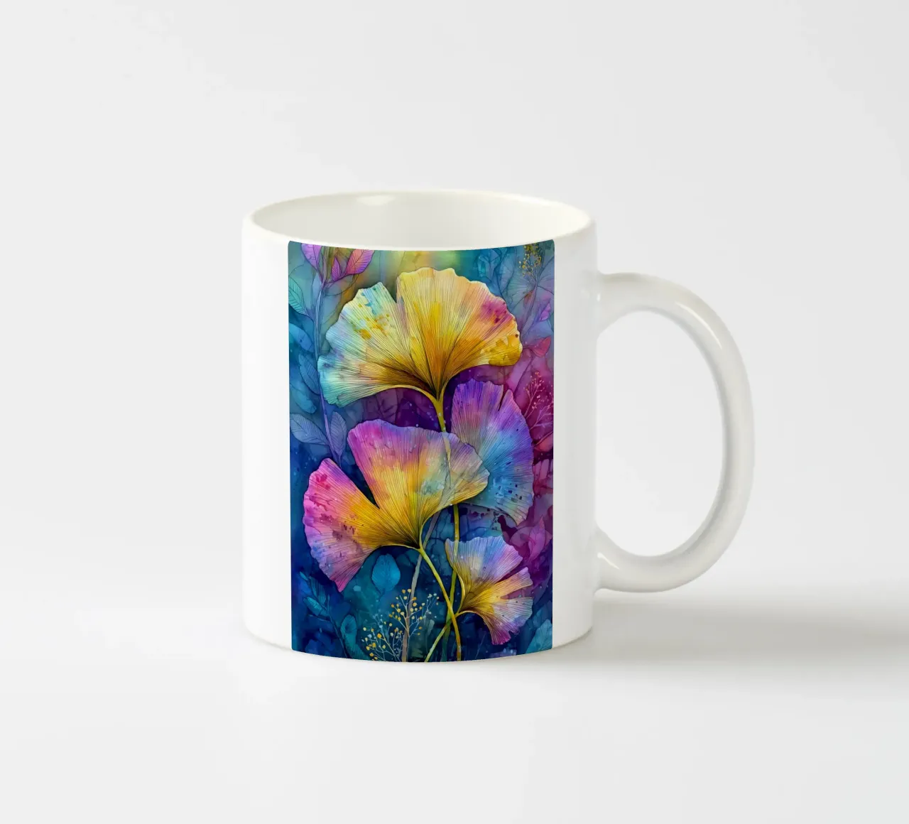 Ginkgo Biloba foglie tazza in ceramica da Justyna Jaszke JBJart