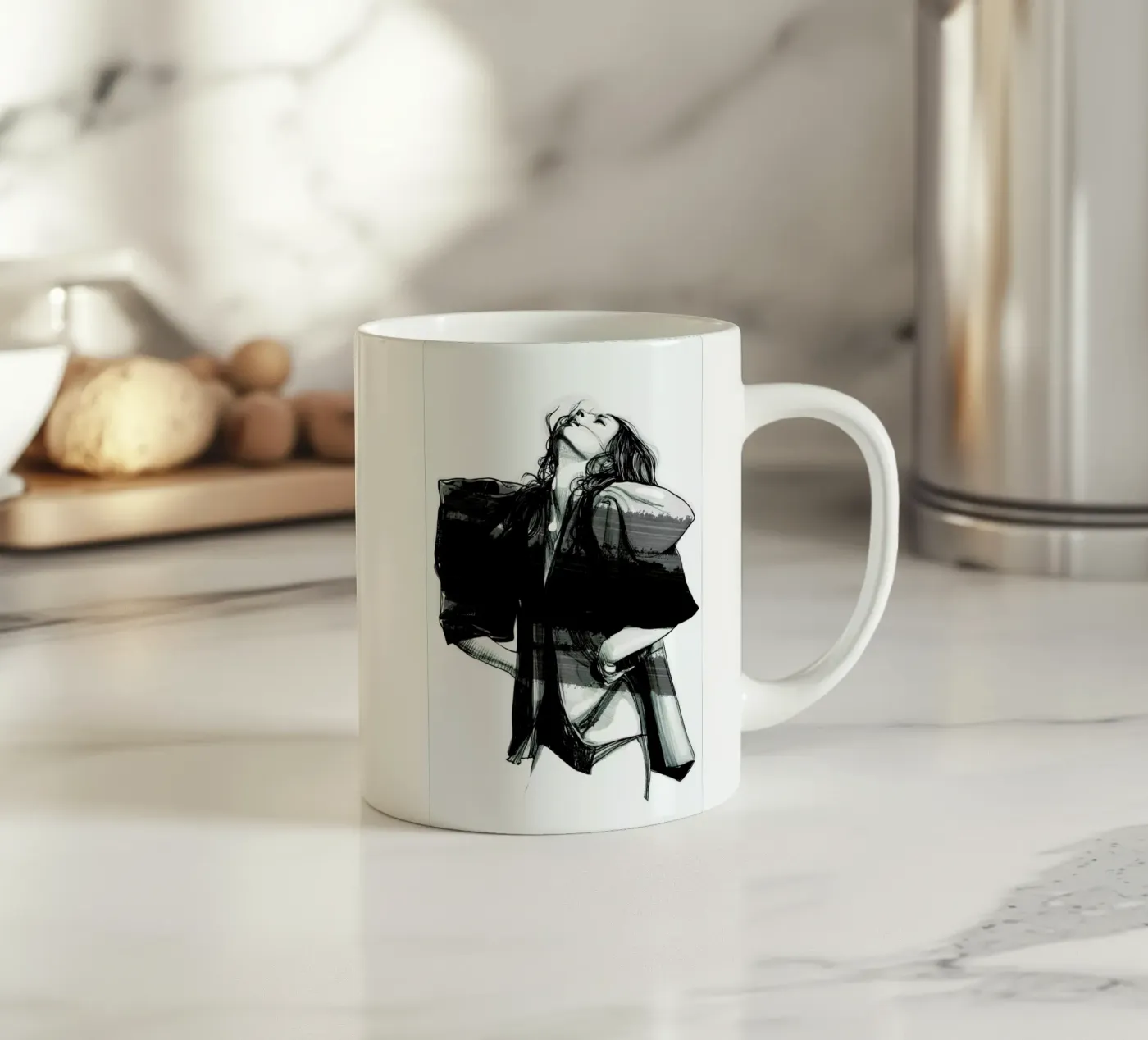 Rain ceramic mug by Agnes KR Patience