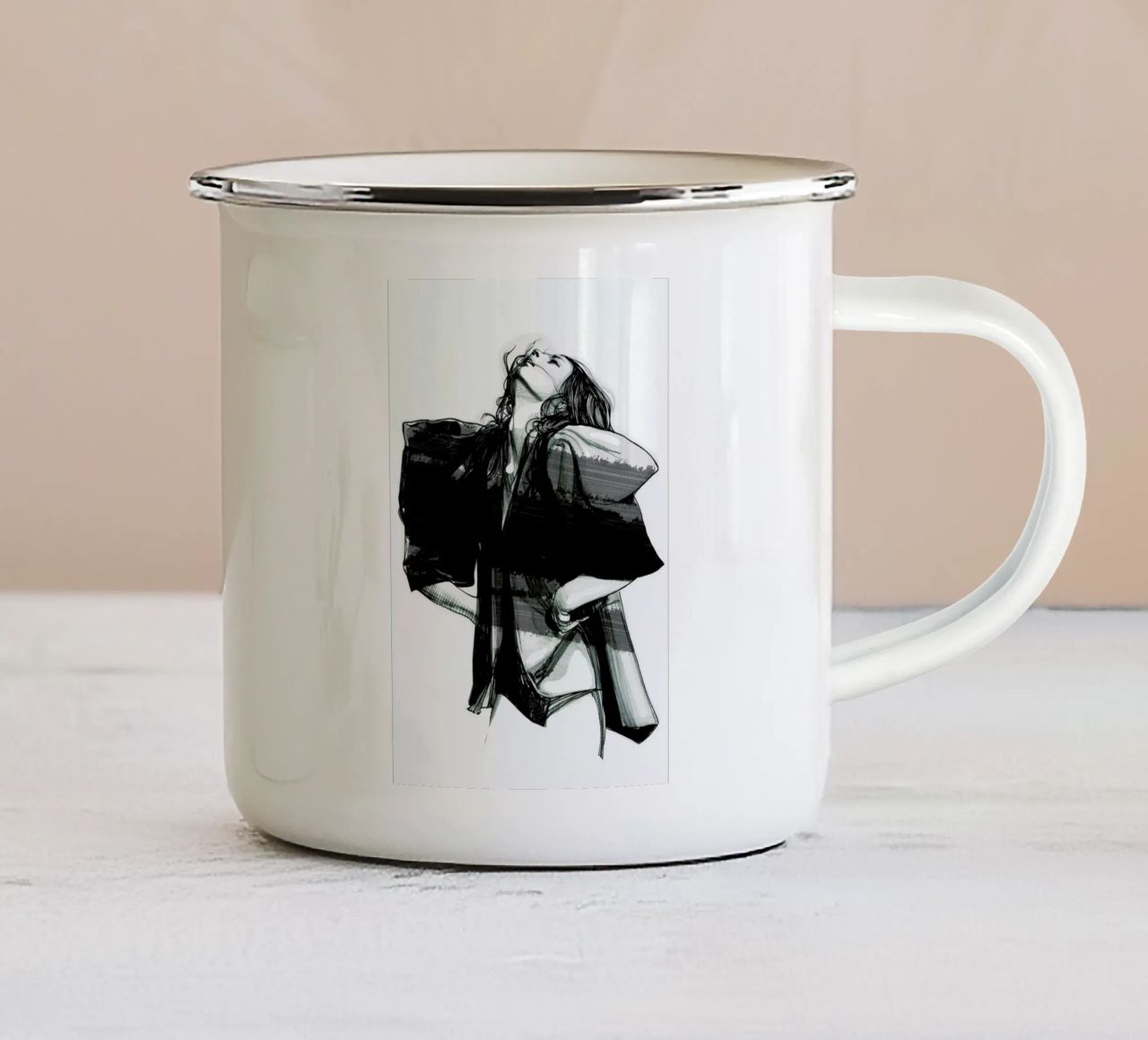 Rain tazza in smalto da Agnes KR Patience