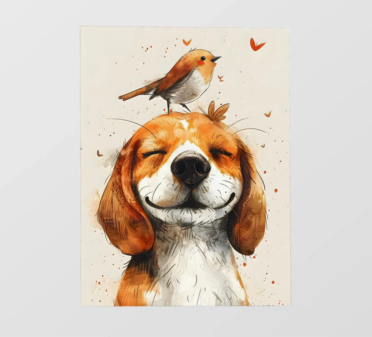 Beagle mit Vogel telo in pvc da WILD ART