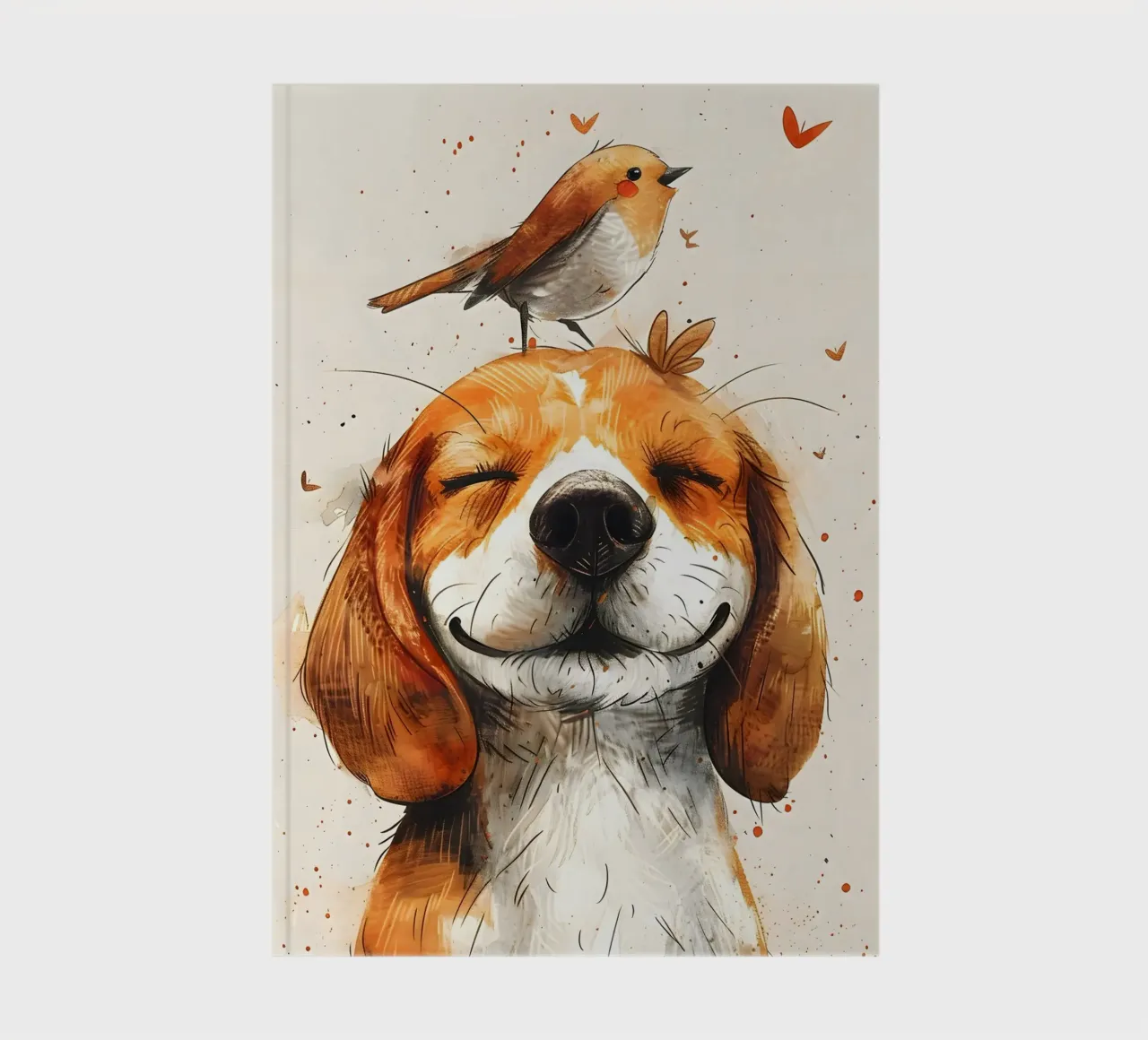 Beagle mit Vogel notebook by WILD ART