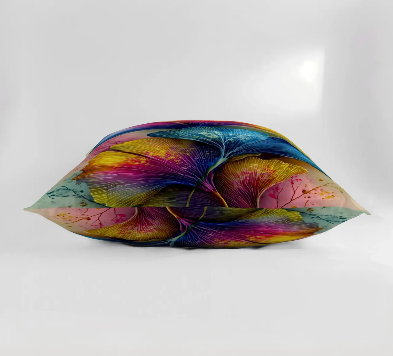 Ginkgo Biloba leaves decorative cushion by Justyna Jaszke JBJart