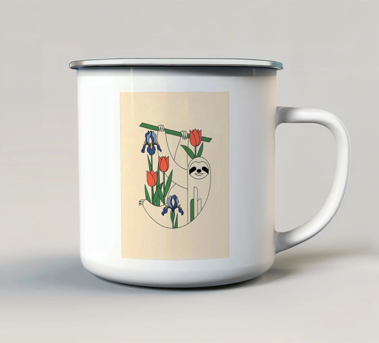 Zen Sloth: Bloomin' Bliss tazza in smalto da Zen Design