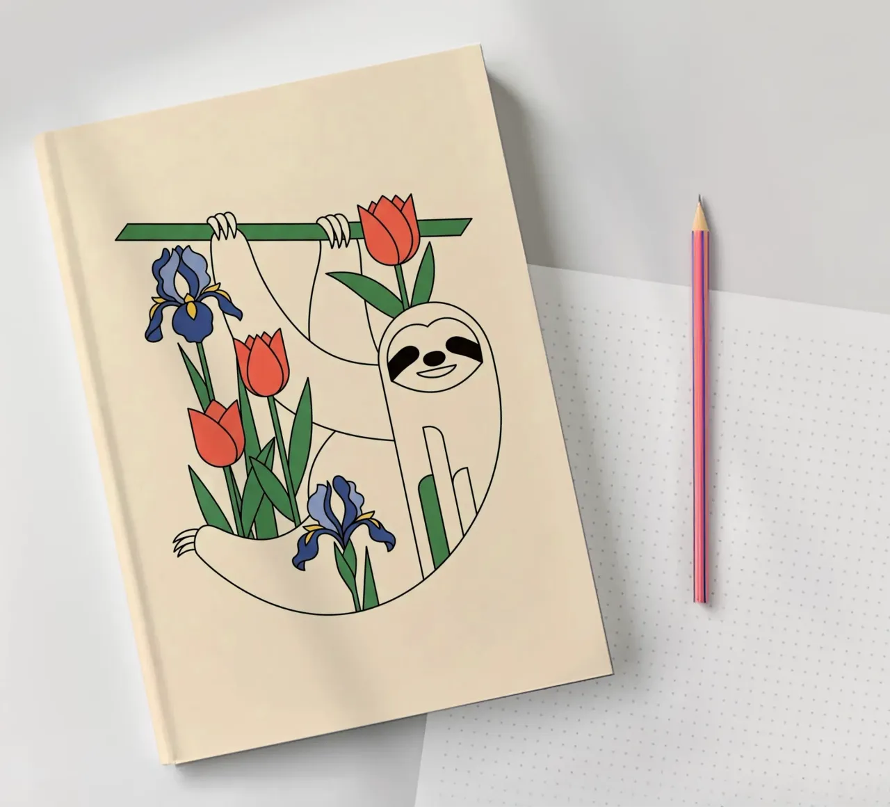 Zen Sloth: Bloomin' Bliss notebook by Zen Design