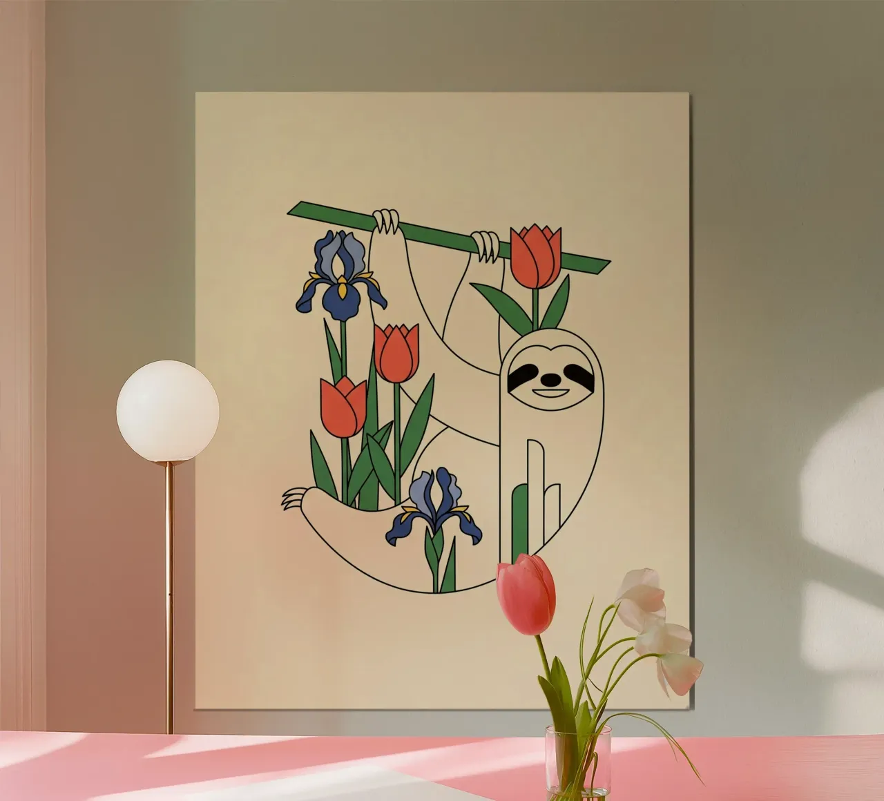 Zen Sloth: Bloomin' Bliss poster da Zen Design