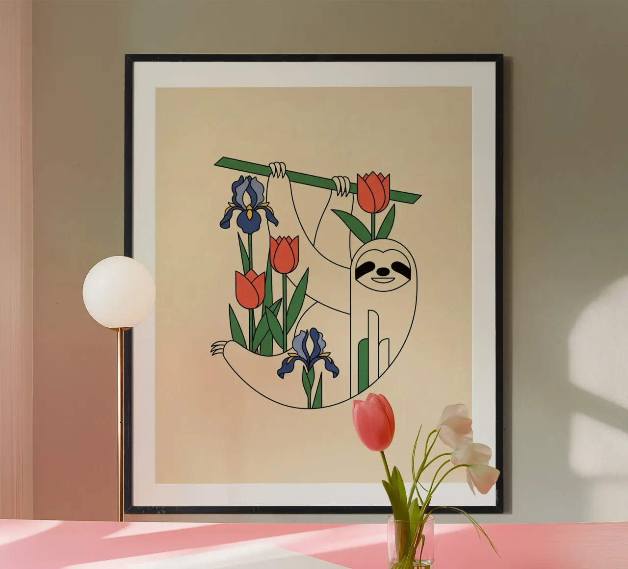 Zen Sloth: Bloomin' Bliss poster da Zen Design