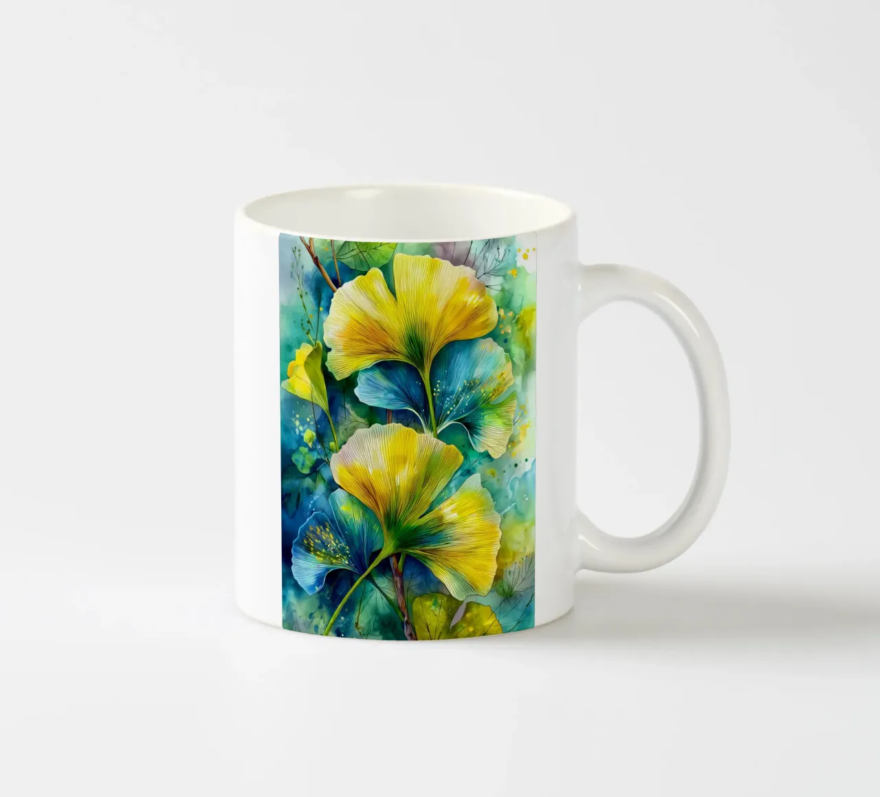 Ginkgo Biloba foglie tazza in ceramica da Justyna Jaszke JBJart
