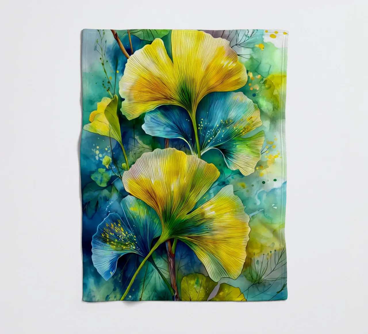 Ginkgo Biloba foglie coperta in pile da Justyna Jaszke JBJart