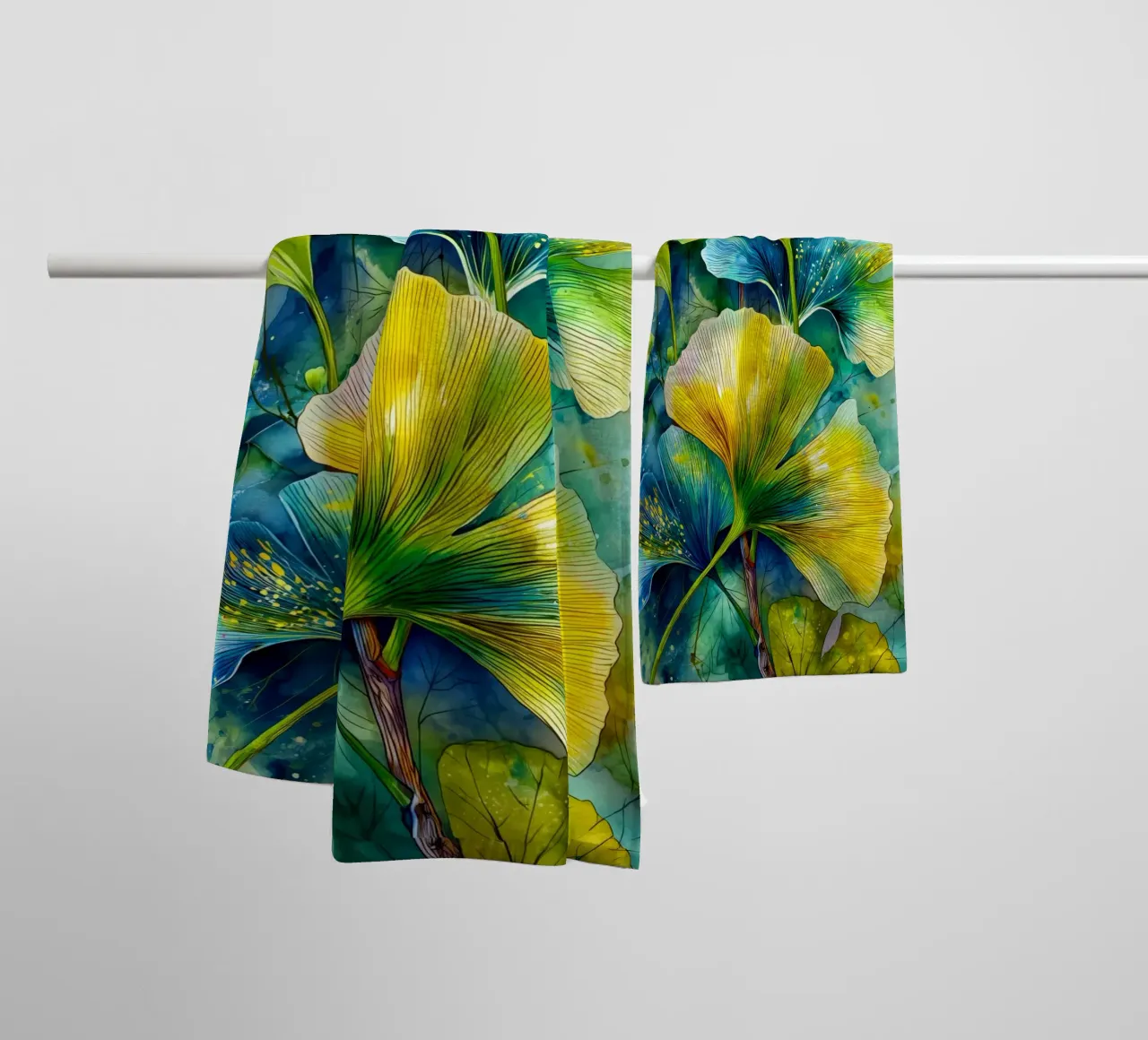 Ginkgo Biloba foglie asciugamano da bagno da Justyna Jaszke JBJart