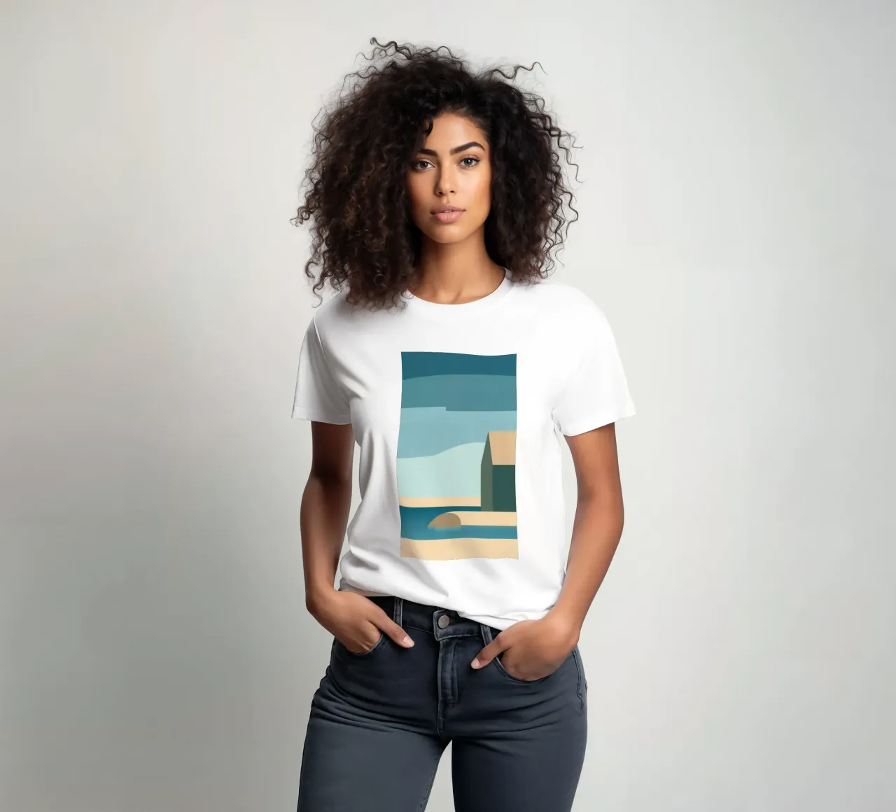 Épure Boréale - Minimalist architecture in Norway t-shirt by Affiches Minimalistes