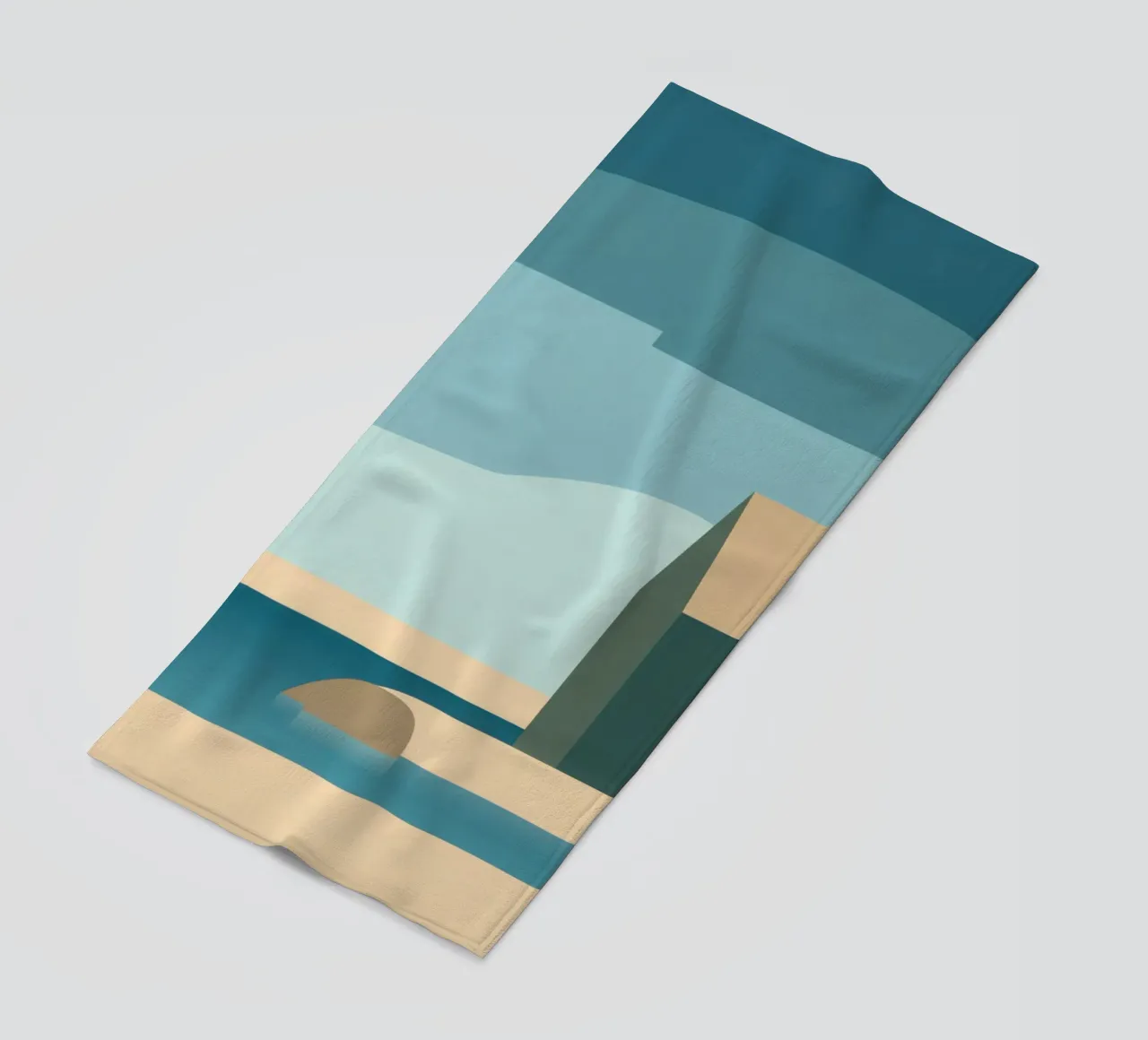 Épure Boréale - Minimalist architecture in Norway beach towel by Affiches Minimalistes