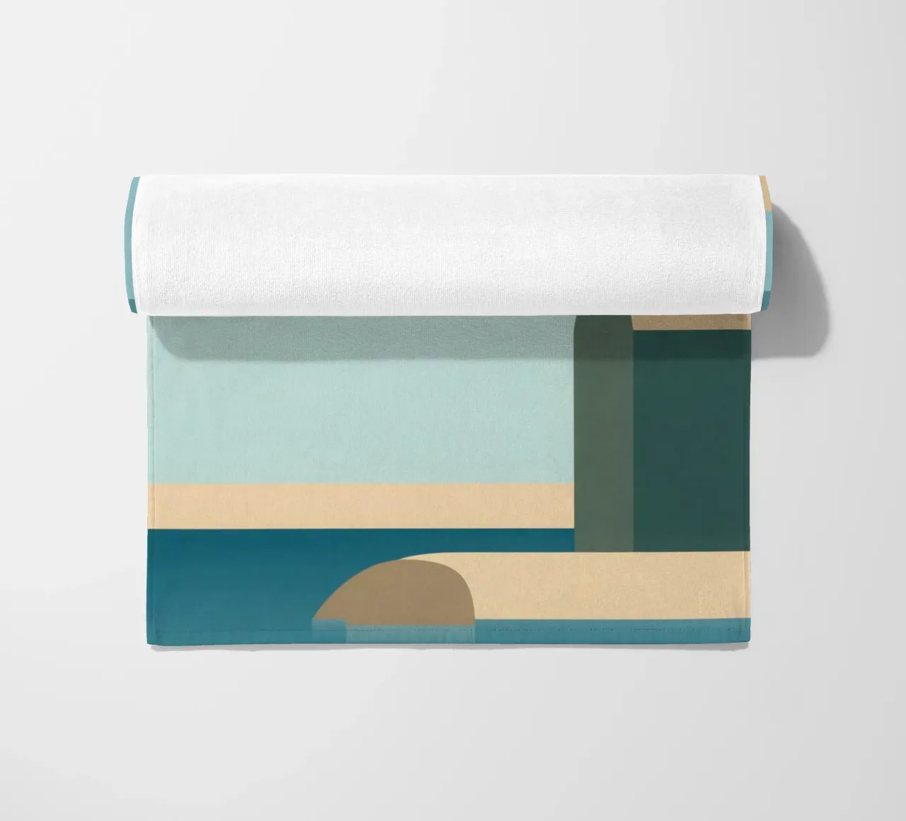 Épure Boréale - Minimalist architecture in Norway beach towel by Affiches Minimalistes