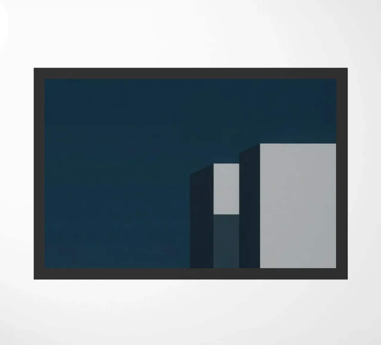 Il silenzio di Oslo - Poster architettonico notturno zerbino da Affiches Minimalistes