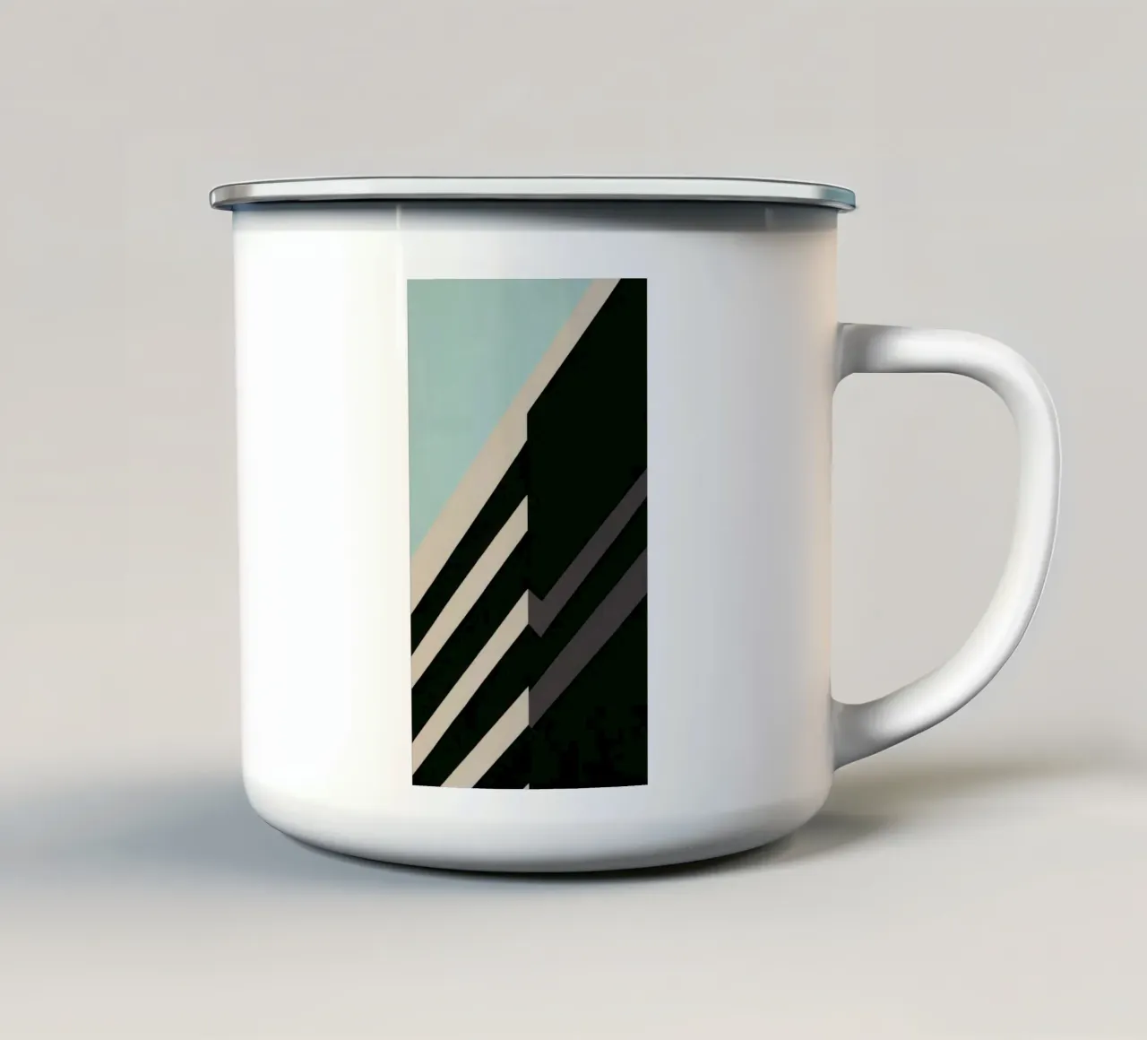 Helsinki Graphic - Architektonische Abstraktion Emaille Tasse von Minimalistic