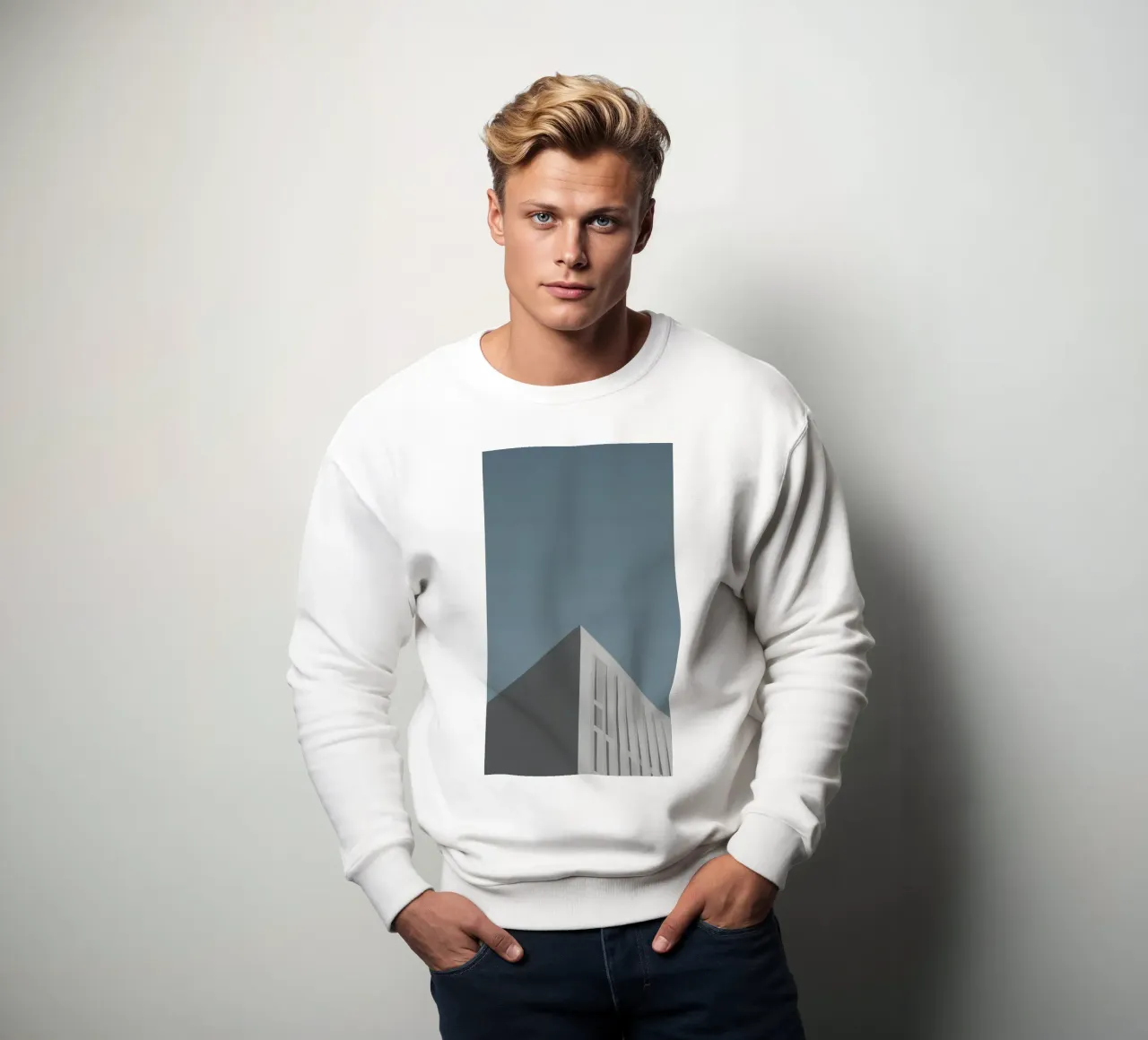 Copenhagen - Scandinavian minimalism in the sky sweatshirt by Affiches Minimalistes