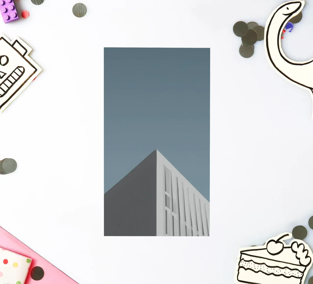 Copenhagen - Scandinavian minimalism in the sky sticker by Affiches Minimalistes