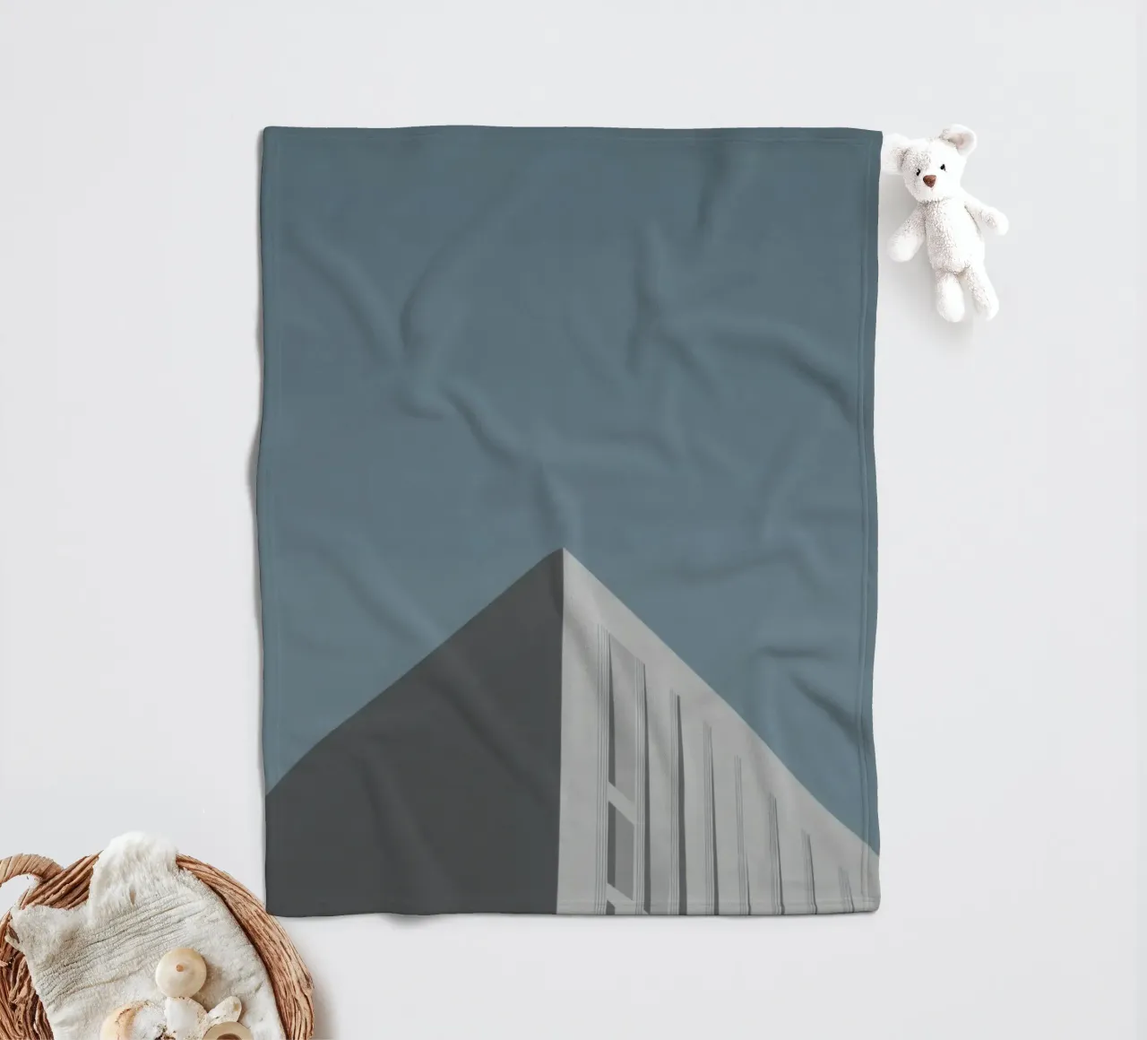 Copenhagen - Scandinavian minimalism in the sky fleece blanket by Affiches Minimalistes