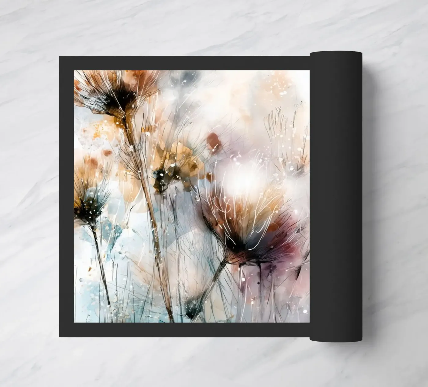 Magic flowers doormat by Justyna Jaszke JBJart